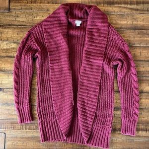 💥2/$20 Chunky Cardigan Sweater - Women’s medium - Maroon red